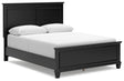 Lanolee Black Queen Panel Bed angled front left view