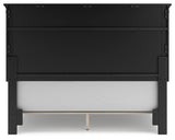 Lanolee Black Queen Panel Bed back view