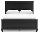 Lanolee Black Queen Panel Bed head-on front view
