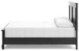 Lanolee Black Queen Panel Bed side alternative view