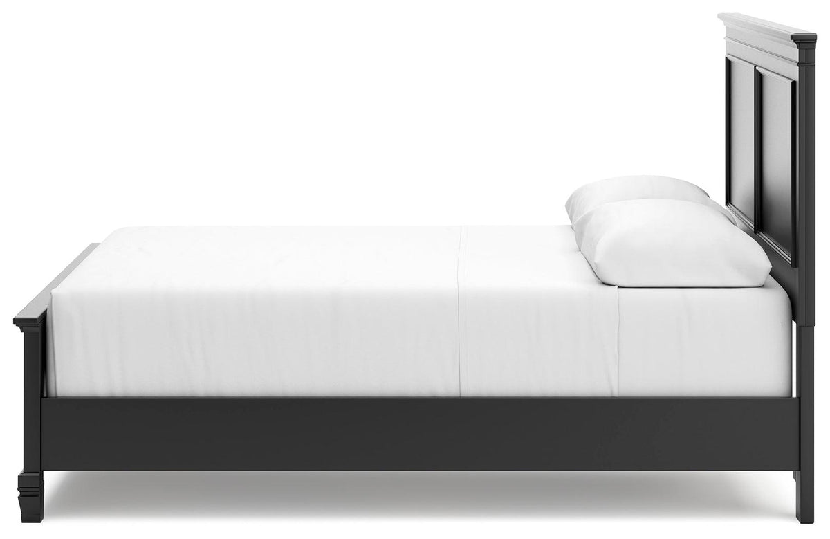 Lanolee Black Queen Panel Bed side alternative view