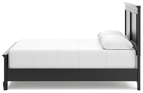 Lanolee Black Queen Panel Bed side alternative view