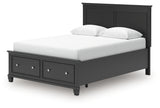 Lanolee Black Queen Panel Storage Bed alternate angled view