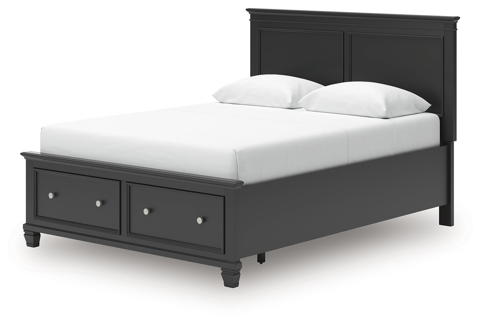 Lanolee Black Queen Panel Storage Bed alternate angled view
