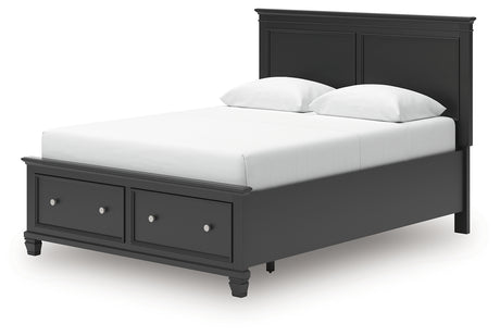 Lanolee Black Queen Panel Storage Bed alternate angled view