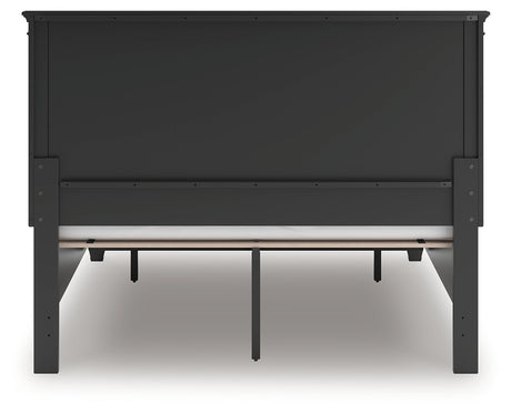 Lanolee Black Queen Panel Storage Bed back view
