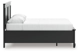 Lanolee Black Queen Panel Storage Bed side with tapered feet
