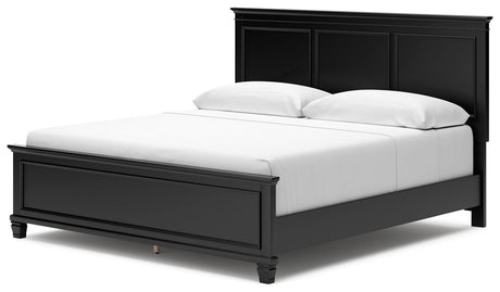Lanolee Black King Panel Bed alternate side angle