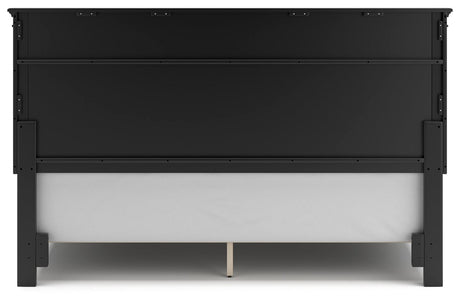 Lanolee Black King Panel Bed rear view