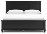 Lanolee Black King Panel Bed head-on view