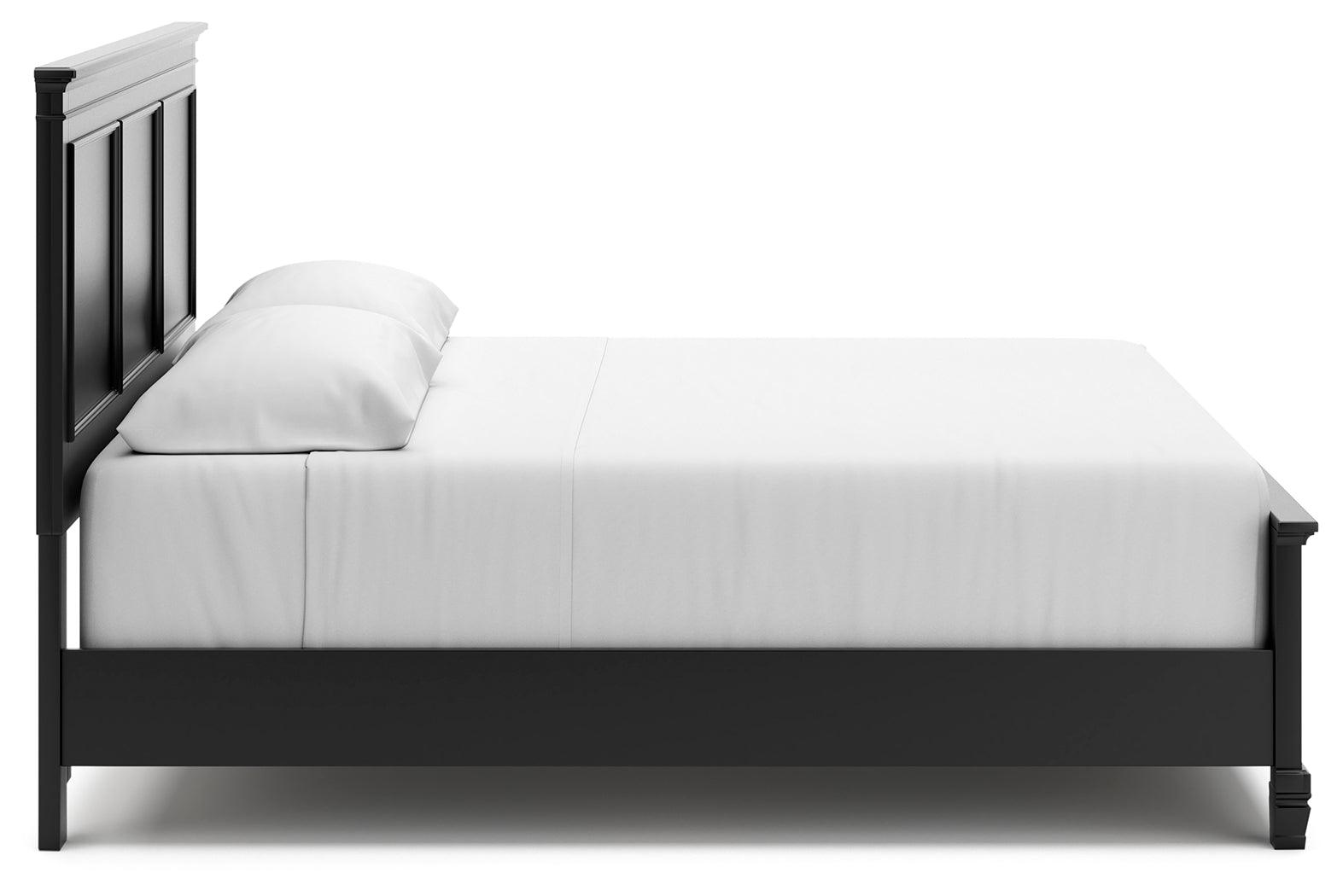 Lanolee Black King Panel Bed side view