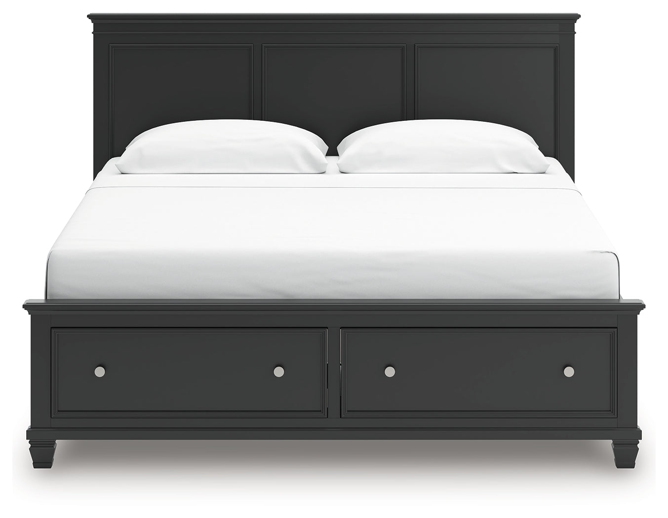 Side profile of Lanolee King Panel Storage Bed