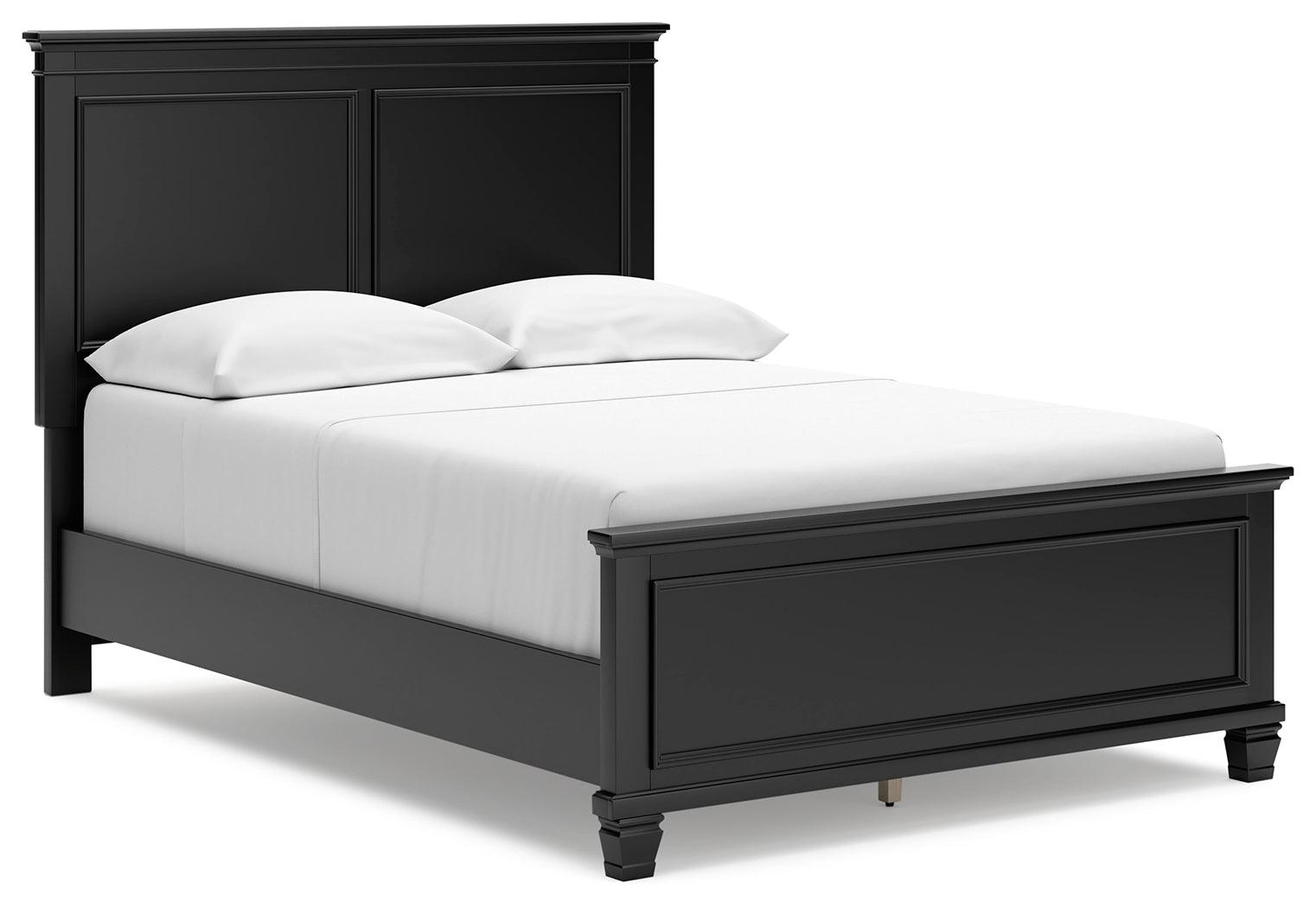 Lanolee Black Full Panel Bed angled front view