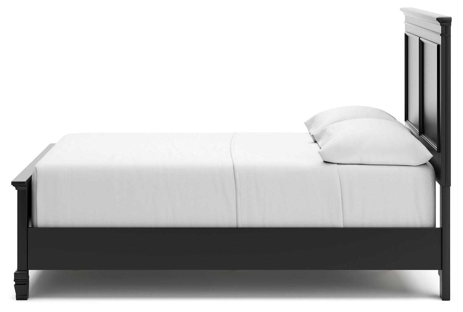 Lanolee Black Full Panel Bed finish close-up