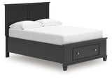 Bed angle showing storage drawers open