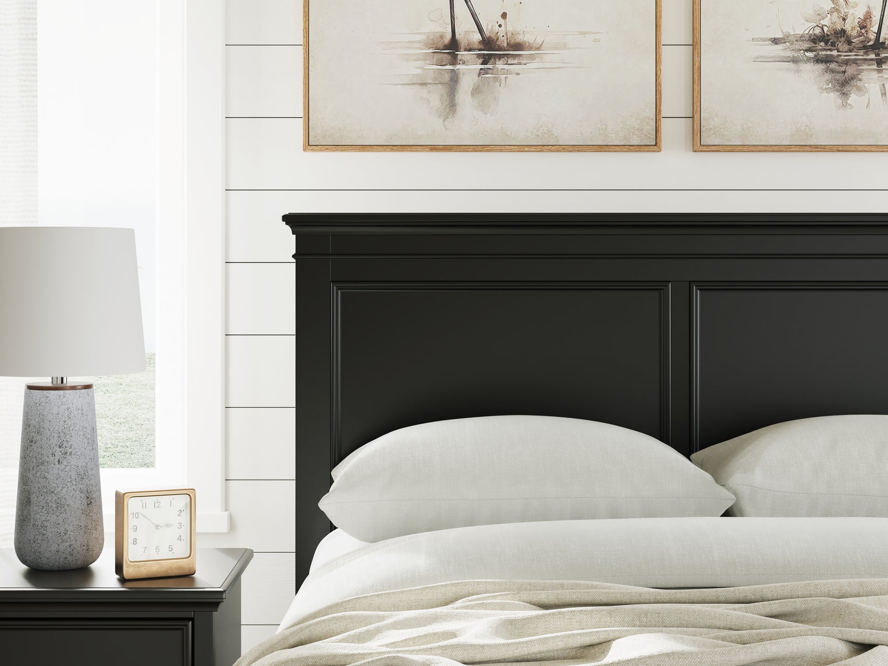 Detail close-up of headboard framing