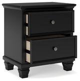 Lanolee Black Nightstand front view with framed drawer fronts