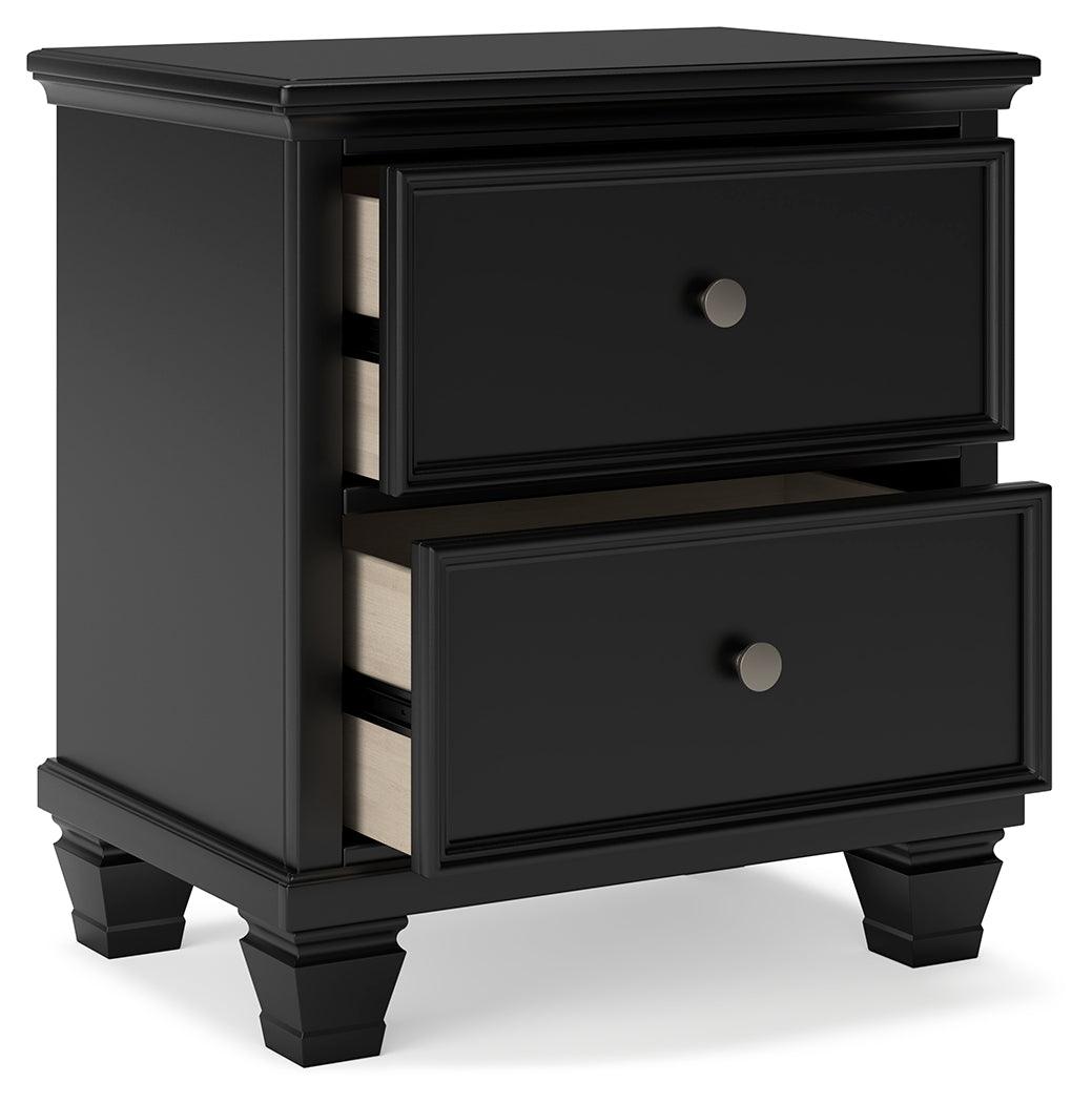 Lanolee Black Nightstand front view with framed drawer fronts