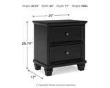 Lanolee Black Panel Bedroom Set dimension view
