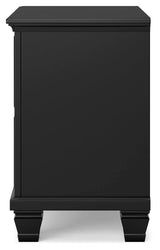 Lanolee Black Nightstand side angled view