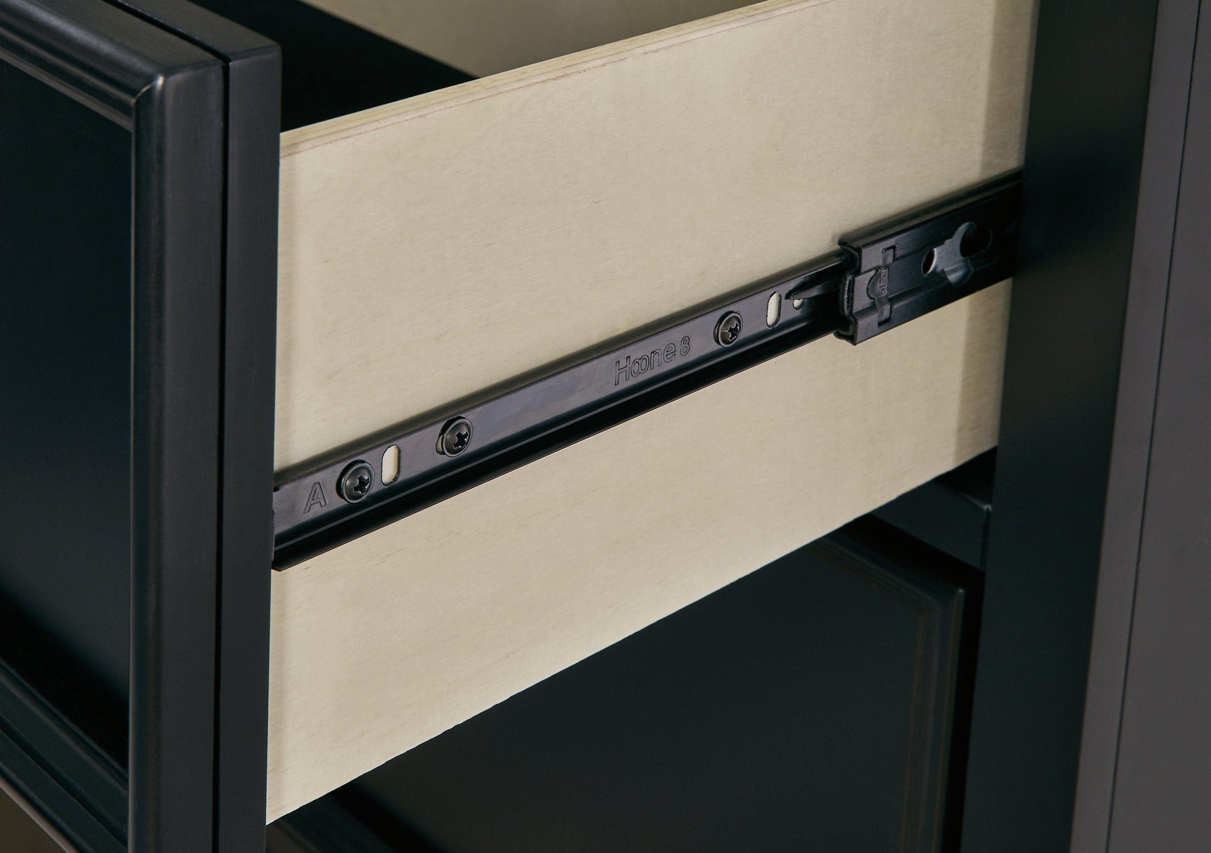 Lanolee Black Dresser and Mirror completing bedroom setup