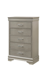 Amalia Dresser Silver, Classic And Modern Wood, Classic Metal 6 Drawers - Ella Furniture