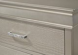 Amalia Dresser Silver, Classic And Modern Wood, Classic Metal 6 Drawers - Ella Furniture