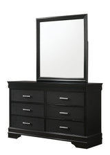 Amalia Chest Black, Modern Veneers And Wood, Crystal 5 Drawers - Ella Furniture