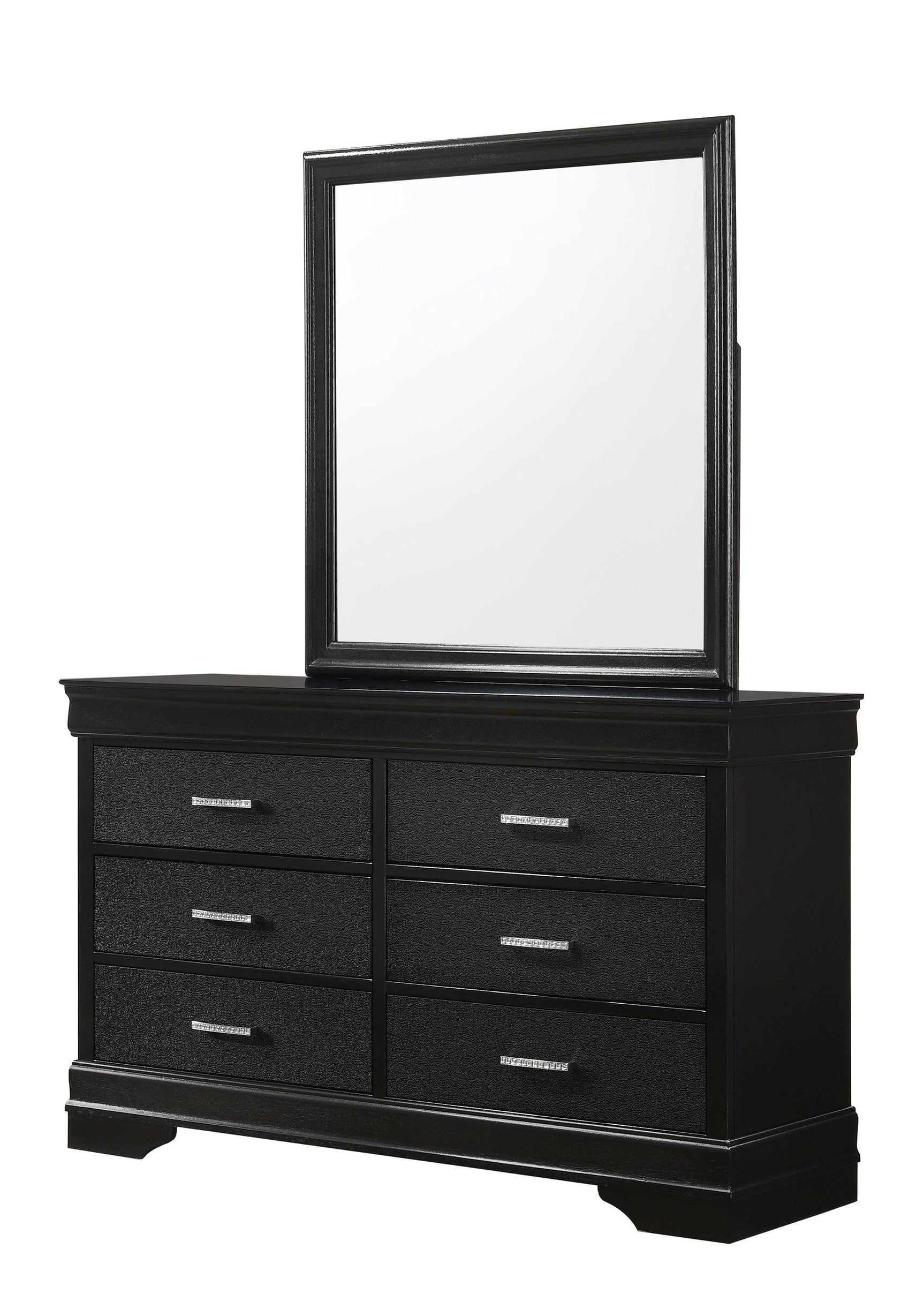 Amalia Night Stand Black, Modern Contemporary Wood, Metal 2 Drawers - Ella Furniture