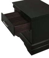 Amalia Night Stand Black, Modern Contemporary Wood, Metal 2 Drawers - Ella Furniture