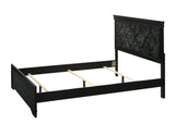 Amalia Black Natural Wood Velvet Upholstered Tufted Panel Bedroom Set - Ella Furniture