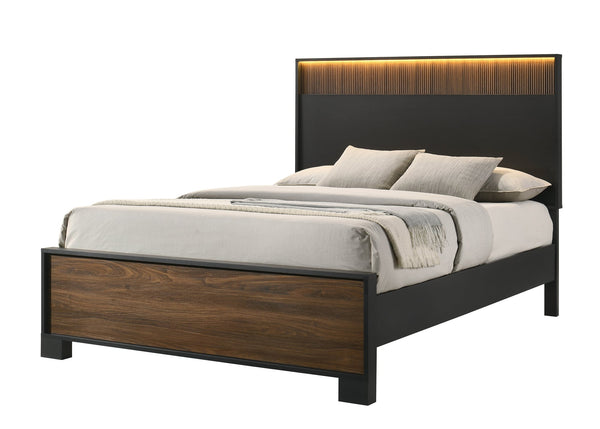 Nemy Brown LED Panel Queen Bed from Decor Furniture