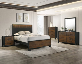 Nemy Brown LED Panel Bedroom Set from Decor Furniture