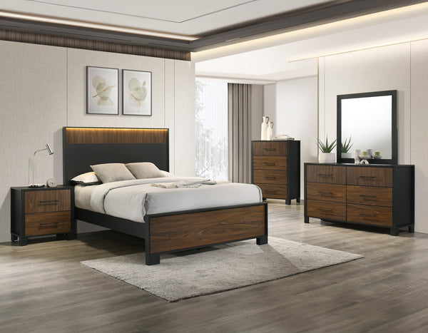 Nemy Brown LED Panel Bedroom Set from Decor Furniture