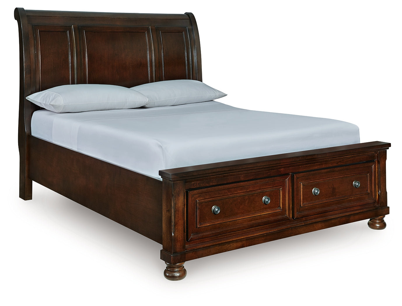 Porter Queen sleigh storage bed side angle