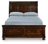 Porter Queen sleigh storage bed full side view