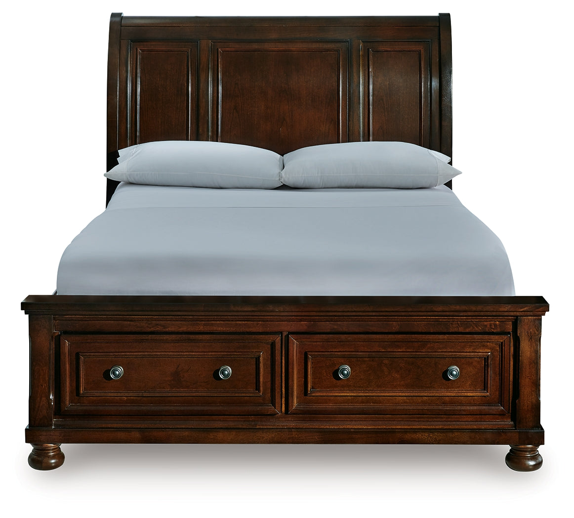 Porter Queen sleigh storage bed full side view