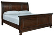 Porter Rustic Brown King Sleigh Bed front angle