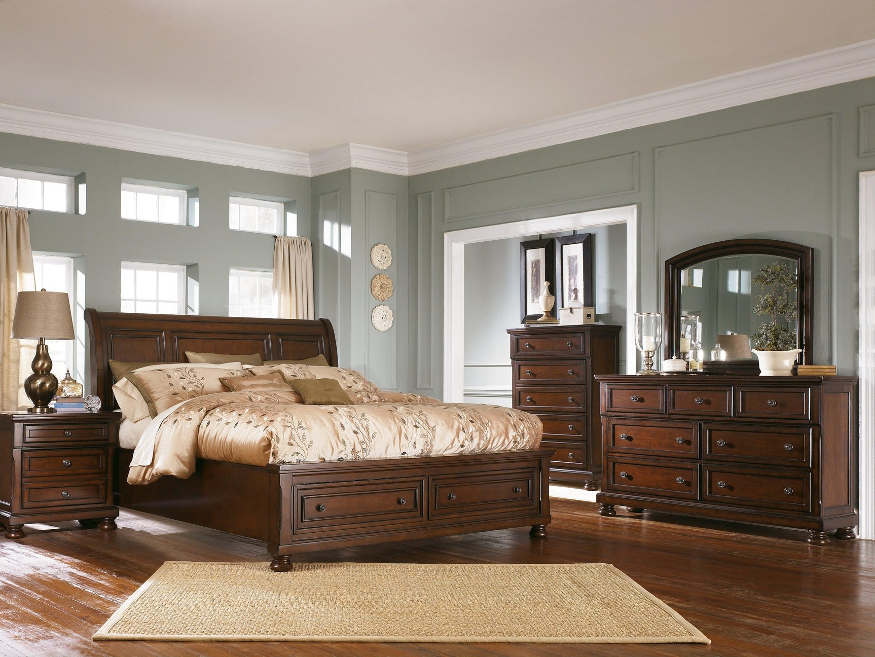Porter Bed full side view in room setting