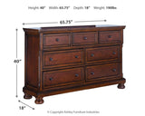 Porter Rustic Brown Dresser dimension diagram