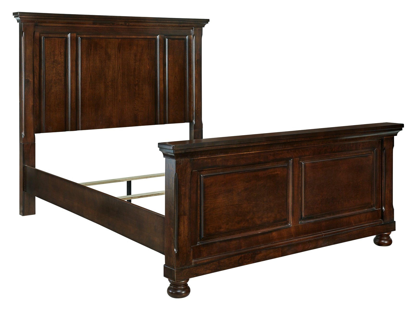 Porter Rustic Brown Queen Panel Bed headboard close-up