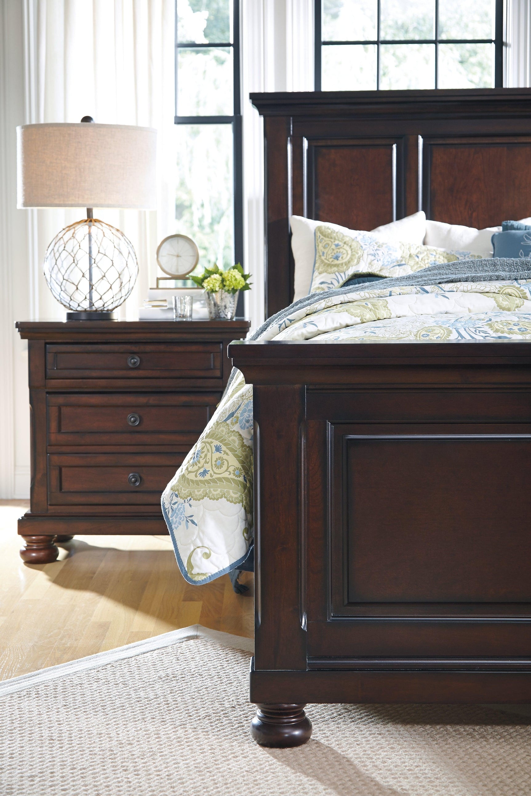 Porter Nightstand with rustic bedroom setting