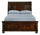 Porter Rustic Brown Queen Sleigh Bed head-on view
