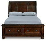 Porter Rustic Brown Queen Sleigh Storage Bed front view