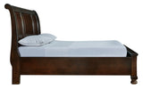 Porter Rustic Brown Queen Sleigh Bed side profile