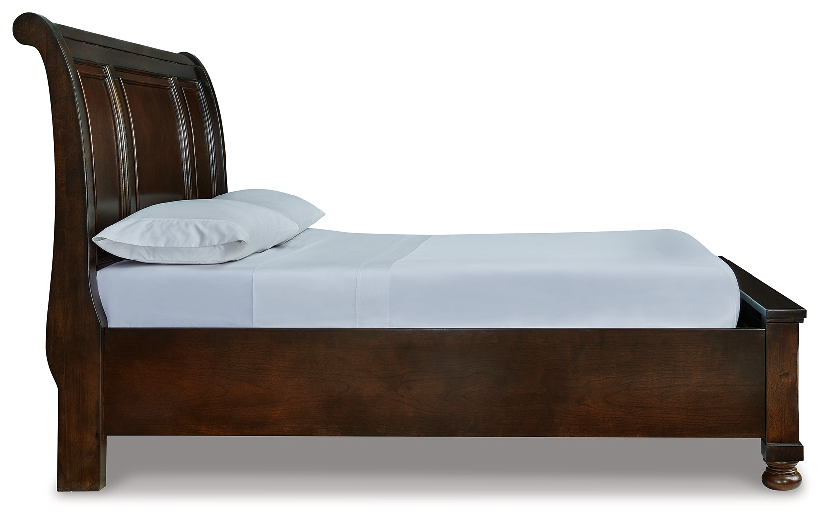 Porter Rustic Brown Queen Sleigh Storage Bed front view