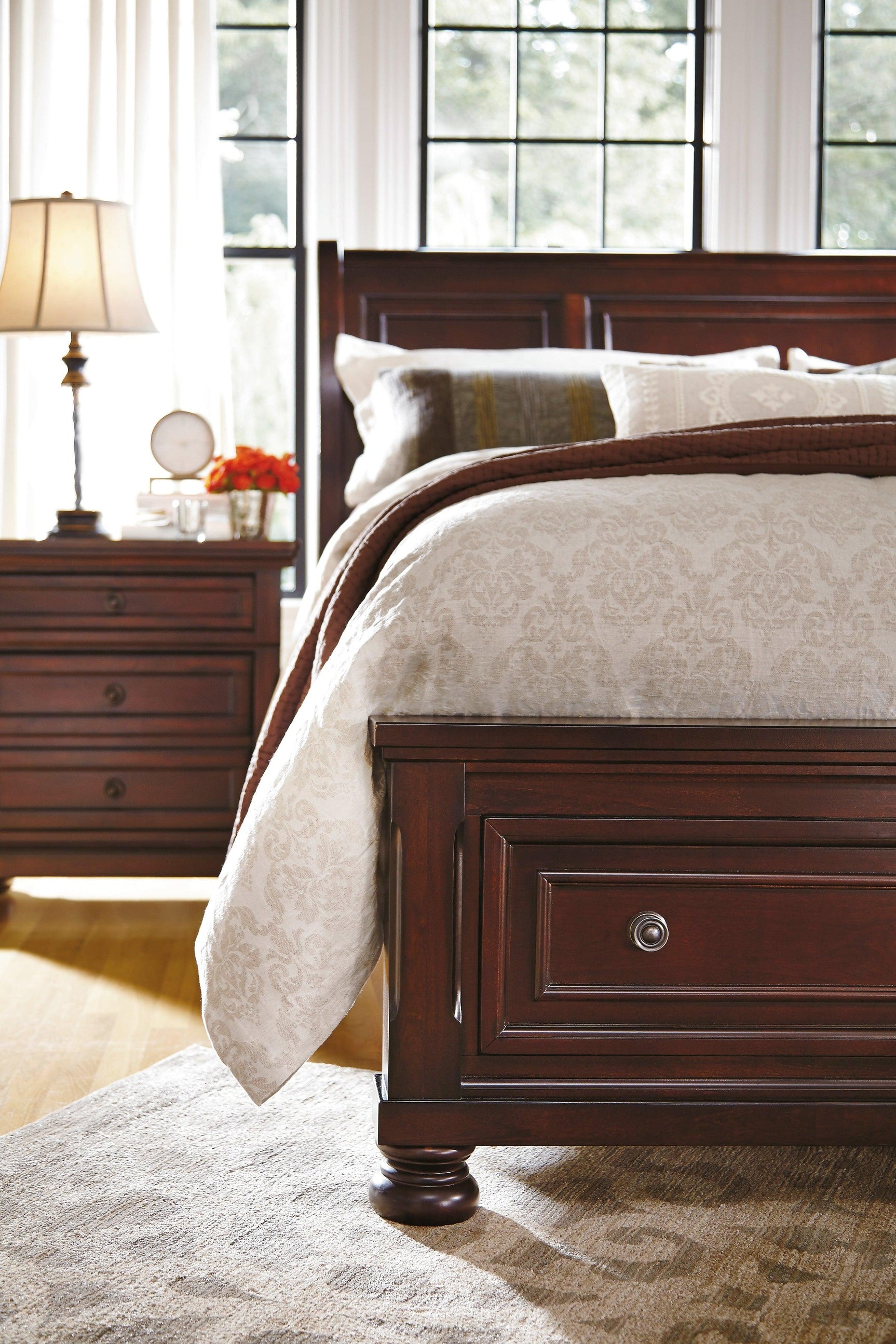 Rustic brown Porter King Bed mood image