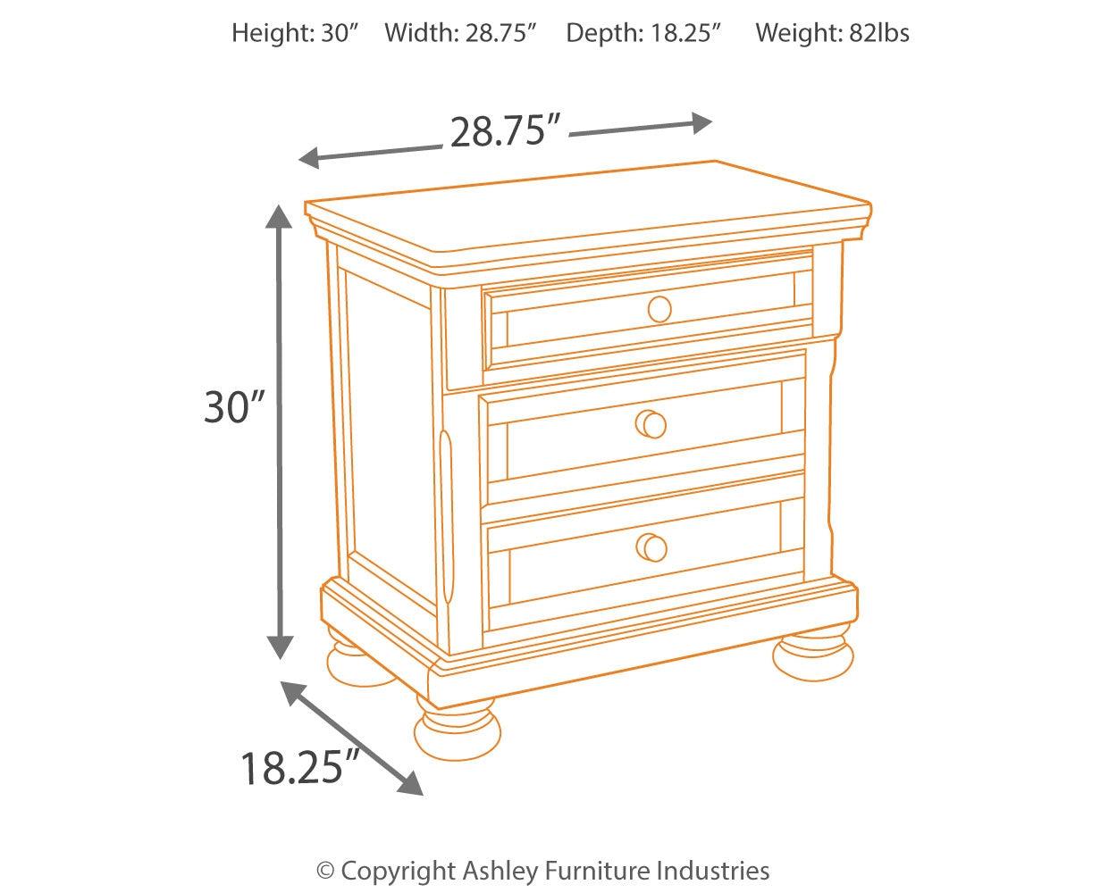 Porter Nightstand dimension diagram