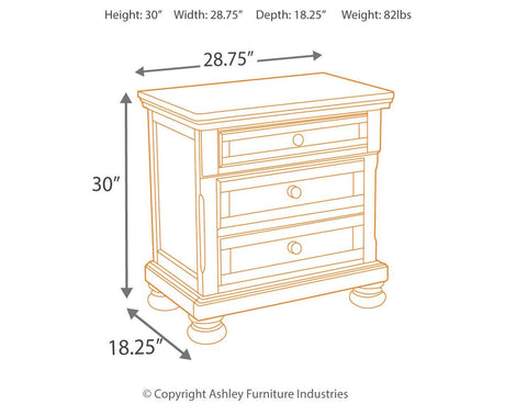 Porter Nightstand dimension diagram