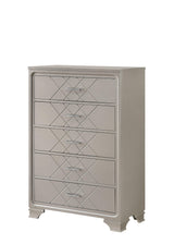 Close-up of Jaylen night stand drawer handle and cream wood finish